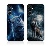 Tveinan 2 Pack Coque pour Samsung Galaxy A36 5G Etui Noir Housse avec Motif Étui de Protection en Silicone TPU Souple, Cover Antichoc Ultra Douce Case pour Samsung A36 5G - Loup E