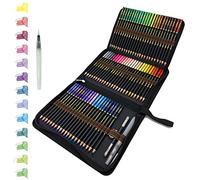 tvfly 72 Crayons De Couleurs aquarellable dans une trousse à crayons personnalisée, Crayons Aquarelle Pour Dessin D'art adultes, Idéal Pour Les Artistes Débutants Et Professionnels