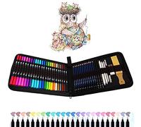 TVGO Stylos fineliner 24 pinceaux à double pointe 12 crayons à croquis kit d'art de dessin livre de peinture pour enfants et adultes coloriage croquis peinture