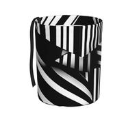 TVGPYBXF Poubelle de voiture à lignes géométriques noires et blanches - Poubelle de voiture anti-fuite, sans odeur, vous permet de voyager propre et hygiénique.