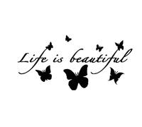TVIVID Life Is Beautiful Stickers en vinyle réfléchissant pour voiture Motif papillons