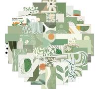 TVIVID Lot de 50 autocollants vert sauge pour scrapbooking, agenda, ordinateur portable, bagages, skateboard, graffiti, décalcomanie, amusant, élégant, classique