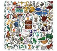 TVIVID Lot de 55 autocollants de graffiti esthétiques de la mythologie du dieu grec, scrapbooking, ordinateur portable, mur, voiture, agenda, décoration