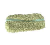 TVIVID Trousse à crayons en peluche moelleuse avec fermeture éclair - Grande capacité - Pour filles, garçons, enfants - Pour adultes, étudiants, officiers, Vert