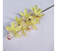 TVIVID Une orchidée artificielle en latex cymbidium 9 têtes au toucher réel Orchidée papillon phalaenopsis Fleur pour mariage