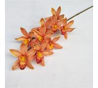 TVIVID Une orchidée artificielle en latex cymbidium 9 têtes au toucher réel Orchidée papillon phalaenopsis Fleur pour mariage
