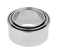 TVJSIVQB Lot de 3/10 moules à boulettes en Acier Inoxydable, Outil découpe Circulaire for Biscuits, Moule Argile(Silver 3-Piece Set)