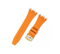 TVKSIPAR 27 Mm 28 Mm 30 Mm Bracelet De Montre En Caoutchouc Silicone For AP Fit For Royal Fit For Oak Offshore Series Bracelet De Montre For Femme Et Homme - Bracelet Souple(Orange-gold,30mm)