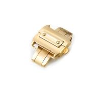 TVKSIPAR Boucle Déployante 18 Mm 21 Mm, Boucle Papillon À Double Pression, Accessoires De Montre, Boucle De Montre En Acier Inoxydable, Convient For Cartier, Convient For Santos 100(Golden,18mm)