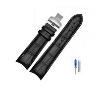 TVKSIPAR Bracelet De Montre À Extrémité Incurvée En Cuir Véritable, 22mm, 23mm, 24mm, Adapté À La Ceinture De Montre For Tissot 1853, Adapté For COUTURIER T035627A T035407A T035439 For Hommes(Black-si