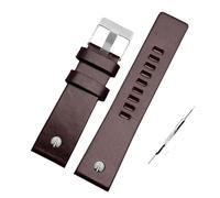 TVKSIPAR Bracelet de montre à rivets métalliques for homme, compatible avec les bracelets en cuir Fit For Diesel DZ7257 DZ4343 DZ4459 DZ7311 4318 24 mm 26 mm 28 mm 30 mm 32 mm(B Dark brown -steel,24mm