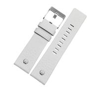 TVKSIPAR Bracelet de montre à rivets métalliques for homme, compatible avec les bracelets en cuir Fit For Diesel DZ7257 DZ4343 DZ4459 DZ7311 4318 24 mm 26 mm 28 mm 30 mm 32 mm(A White-steel buckle,22m