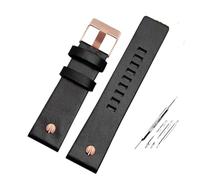 TVKSIPAR Bracelet de montre à rivets métalliques for homme, compatible avec les bracelets en cuir Fit For Diesel DZ7257 DZ4343 DZ4459 DZ7311 4318 24 mm 26 mm 28 mm 30 mm 32 mm(B Black -RG,22mm)
