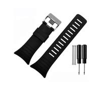 TVKSIPAR Bracelet De Montre Adapté À La Série Fit For SUUNTO CORE, En Caoutchouc Noir, En Silicone Avec Outils, Bracelet De Sport For Hommes(Black-silver)