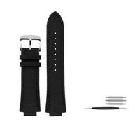 TVKSIPAR Bracelet De Montre Convexe En Nylon Et Cuir For Homme, Compatible For Casio Edifice EFB-680 ECB-10PB/DP/YD/HR GST-B400 26 X 14 Mm 26 X 12 Mm(Black pin,26.12mm)