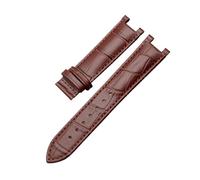 TVKSIPAR Bracelet De Montre Cranté En Cuir De Vachette Grainé Crocodile, Compatible For GC, For Guess,For Pasha, For Bracelet Étanche En Cuir, 20 X 11 Mm, 22 X 13 Mm, For Homme(Brown-c-no clasp,16-6.5