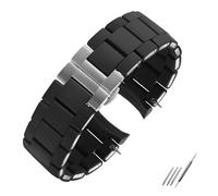 TVKSIPAR Bracelet de montre en acier et Silicone, for AR5890 AR5889 AR5858 AR5920 AR5868 AR8023, bracelet de montre homme 23mm femme 20mm(Black silver,23mm for men)