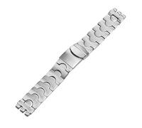 TVKSIPAR Bracelet de montre en acier inoxydable adapté for bracelet de montre For Swatch 17mm19mm interface dentée montres-bracelets bande hommes femmes solide montres en métal bande(Silver,19mm)