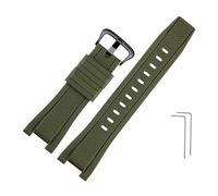 TVKSIPAR Bracelet De Montre En Caoutchouc Souple De Remplacement For Casio For G-Shock GST-B100/S300/410/210/W110/W100/S110/S100, Bracelet En Silicone For Homme, 26 X 14 Mm(Army green-black A)