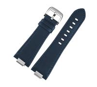 TVKSIPAR Bracelet De Montre En Cuir À Extrémité Convexe For Tissot 1853 PRX Series T137.407 T137.410, Bracelet For Homme, 26 X 12 Mm(B-dark blue-silver)