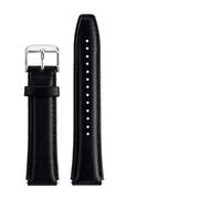 TVKSIPAR Bracelet de montre en cuir adapté for Casio rétro petit carré A159W-N1 A158WA A168 A159 AE1200 AQ230 700 bracelet de montre d'affaires 18mm(Black-silver)