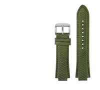TVKSIPAR Bracelet de montre en cuir et nylon modifié for montre Fit For Tissot Super Player série Fit For PRX T137.410, 26-12 mm, à ouverture convexe(Green silver pin)