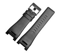 TVKSIPAR Bracelet De Montre En Cuir Véritable, 32mm, Adapté Au Bracelet De Montre For Diesel, For DZ1216 DZ1273 DZ4246 DZ4247DZ287(B-black-blackbuckle)