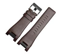 TVKSIPAR Bracelet De Montre En Cuir Véritable, 32mm, Adapté Au Bracelet De Montre For Diesel, For DZ1216 DZ1273 DZ4246 DZ4247DZ287(B-Brown-blackbuckle)