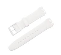 TVKSIPAR Bracelet De Montre En Silicone Étanche, Adapté For Swatch, En Caoutchouc Souple, For Hommes Et Femmes, Remplacement, 16/17/19/20mm, Accessoires(White,16mm)