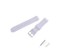TVKSIPAR Bracelet De Montre En Silicone For Homme, Compatible For Swatch SUIK400, SUIB400, 402, Bracelet De Sport For Femme, Boucle, Accessoires 18 Mm(White)