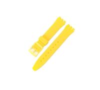 TVKSIPAR Bracelet de montre en silicone for Swatch, étanche, résistant for la transpiration, souple et confortable, multicolore, for homme et femme, 17 mm et 19 mm(Yellow,17mm)