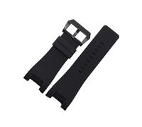 TVKSIPAR Bracelet de montre en Silicone respirant, adapté for Diesel DZ1216 DZ1273 DZ4246 DZ4247 DZ287, Bracelet de sport souple et étanche for hommes, 32mm(Black-black)