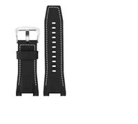 TVKSIPAR Bracelet De Montre En Toile Et Cuir For Homme 26 Mm, Compatible Avec Les Montres For Casio GST-B100 S130 W300GL 400G W330 GST-W120L S120 W130L S100(Black white canvas)