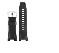TVKSIPAR Bracelet De Montre En Toile Et Cuir For Homme 26 Mm, Compatible Avec Les Montres For Casio GST-B100 S130 W300GL 400G W330 GST-W120L S120 W130L S100(Black silver buckle)