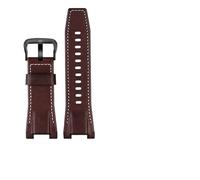 TVKSIPAR Bracelet De Montre En Toile Et Cuir For Homme 26 Mm, Compatible Avec Les Montres For Casio GST-B100 S130 W300GL 400G W330 GST-W120L S120 W130L S100(Brown black buckle)