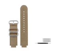 TVKSIPAR Bracelet de montre respirant 16 mm for Casio GA900 GA700 GA-110 GA-100 GA-120, en nylon et acier inoxydable, avec boucle(Khaki Silver Buckle)