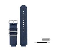 TVKSIPAR Bracelet de montre respirant 16 mm for Casio GA900 GA700 GA-110 GA-100 GA-120, en nylon et acier inoxydable, avec boucle(Blue Silver Buckle)