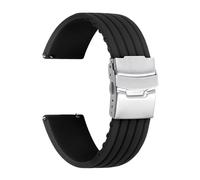 TVKSIPAR Bracelet De Sport En Caoutchouc Et Silicone 18 Mm, 22 Mm, 20 Mm, 24 Mm, Compatible Avec Fit For Seiko, Fit For Rolex, Swatch, Bracelet De Montre Réglable À Dégagement Rapide(Black,24mm)