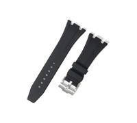 TVKSIPAR Bracelet En Caoutchouc 27 Mm 28 Mm 30 Mm For Royal Fit For Oak Offshore 15710 15703 26471 26474 15706 Bracelet De Montre En Silicone Souple For Ceinture De Rééquipement GA2100(Black-silver,27