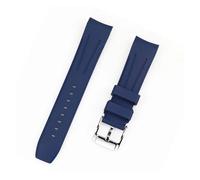 TVKSIPAR Bracelet incurvé en caoutchouc fluoré FKM 20 mm 21 mm 22 mm for Omega, For Seamaster 300, For Rolex, For Water Ghost, For Seiko Sport.(Dark Blue,22mm)