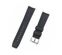 TVKSIPAR Bracelet incurvé en caoutchouc fluoré FKM 20 mm 21 mm 22 mm for Omega, For Seamaster 300, For Rolex, For Water Ghost, For Seiko Sport.(Black,21mm)