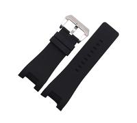 TVKSIPAR Bracelets De Montre En Caoutchouc De Silicone Adaptés For Die-sel DZ1216 DZ1273 DZ4246 DZ4247 DZ4287, Bracelet De Montre 32x18mm(Black-silver)