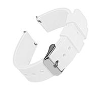 TVKSIPAR Bracelets De Montre En Silicone 14/16/18/19/20/21/22/24 Mm, Souples Et À Dégagement Rapide, Compatibles For Samsung Galaxy Et Fit For Garmin, Et Compatibles Fit For Huawei.(White 1,24mm)