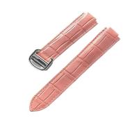 TVKSIPAR Convient aux bracelets de montre en cuir For Cartier Blue Balloon Convex Interface à boucle déployante 14 mm, 16 mm, 18 mm, 20 mm et 22 mm(Peach powder,16x9mm)