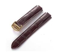 TVKSIPAR Convient aux bracelets de montre en cuir For Cartier Blue Balloon Convex Interface à boucle déployante 14 mm, 16 mm, 18 mm, 20 mm et 22 mm(Brown gold buckle,20x12mm)