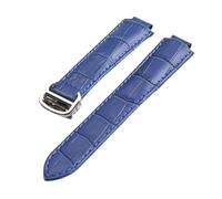 TVKSIPAR Convient aux bracelets de montre en cuir For Cartier Blue Balloon Convex Interface à boucle déployante 14 mm, 16 mm, 18 mm, 20 mm et 22 mm(Blue,20x12mm)