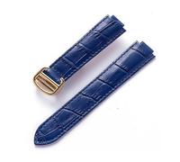 TVKSIPAR Convient aux bracelets de montre en cuir For Cartier Blue Balloon Convex Interface à boucle déployante 14 mm, 16 mm, 18 mm, 20 mm et 22 mm(Blue gold buckle,20x12mm)