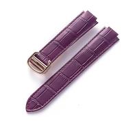 TVKSIPAR Convient aux bracelets de montre en cuir For Cartier Blue Balloon Convex Interface à boucle déployante 14 mm, 16 mm, 18 mm, 20 mm et 22 mm(Purple rose buckle,16x9mm)
