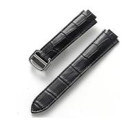 TVKSIPAR Convient aux bracelets de montre en cuir For Cartier Blue Balloon Convex Interface à boucle déployante 14 mm, 16 mm, 18 mm, 20 mm et 22 mm(Black,22x14mm)