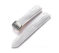 TVKSIPAR Convient aux bracelets de montre en cuir For Cartier Blue Balloon Convex Interface à boucle déployante 14 mm, 16 mm, 18 mm, 20 mm et 22 mm(WHITE,18x11mm)